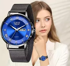 Lige-relógio de malha ultra fina para mulheres, marca de topo, casual, esporte, quartzo, data, cronógrafo, luxo, moda - Wolf Magazine