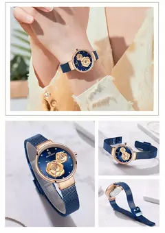 Naviforce relógio de pulso feminino, marca de luxo, malha de aço, impermeável, senhoras, flor, quartzo, feminino, para menina - Wolf Magazine