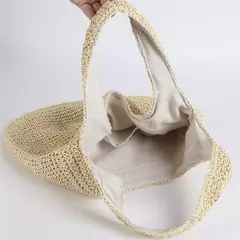 Gusure casual palha sacos de ombro das mulheres de vime tecido senhoras bolsas artesanais praia verão grandes totes saco bohemia - Wolf Magazine