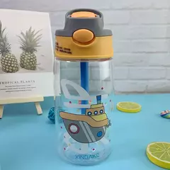 Imagem do Criativo Cartoon Baby Feeding Cup com canudos, Kids Water Sippy Cup, copos portáteis ao ar livre para crianças, 480ml