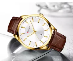 CURREN-Relógios masculinos de quartzo com pulseira de couro, marca de luxo superior, relógio de negócios, novo - Wolf Magazine