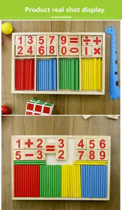 Montessori brinquedos educativos de madeira para crianças, aprendendo matemática, brinquedos educativos, digital stick, ensino auxiliar, matemática, educação