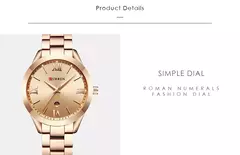 Imagem do CURREN Relógio Dourado Feminino Relógio com Pulseira de Aço para Mulheres Relógio Feminino 9007