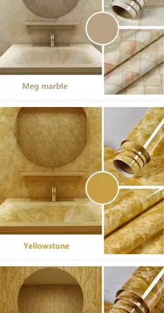 Imagem do Self-Adhesive Marble Vinyl Wallpaper, PVC, impermeável adesivos de parede, Papel de contato, DIY, banheiro, cozinha, armário, bancadas