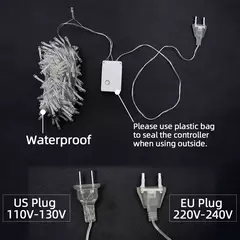 LED String Fairy Light, Luzes de Natal para festa de casamento, Luzes de férias, 8 modos, 5m, 10m, 20m, 30m, 50m, 100m - Wolf Magazine