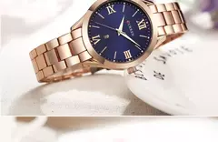 CURREN Relógio Dourado Feminino Relógio com Pulseira de Aço para Mulheres Relógio Feminino 9007 - comprar online
