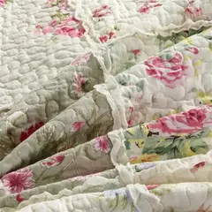 Coreano floral xadrez retalhos colcha para cama duplo algodão acolchoado conjunto capa de cama colcha verão fronhas artesanal na internet