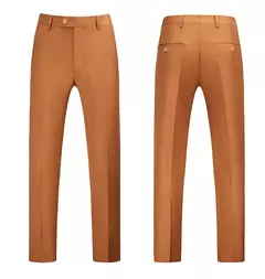 Calça masculina de alfaiataria cor pura, ocupação de negócio, slim fit, calças de escritório, fato formal masculino, casual - Wolf Magazine