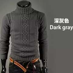 Imagem do Suéter de gola alta masculino, pulôver casual, grosso, alta qualidade, inverno