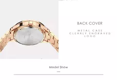 CURREN Relógio Dourado Feminino Relógio com Pulseira de Aço para Mulheres Relógio Feminino 9007