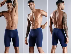 Imagem do Shorts boxer de algodão masculino, boxers longos para homem, cuecas masculinas, cuecas sexy, shorts boxer familiares, 3pcs lotes