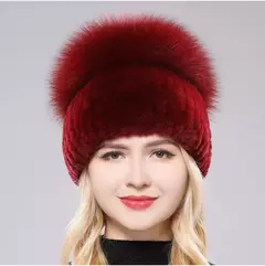 Real Genuine Fox Fur Gorros Chapéu para Mulheres, Pele de Coelho Rex Natural Boné de Caveira, Chapéus de malha para meninas, inverno, estilo russo, novo - Wolf Magazine