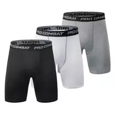 Imagem do Leggings de compressão elástica para homens, calças justas esportivas, calças de secagem rápida, treinamento de corrida, shorts elásticos, plus size