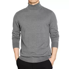 Suéter masculino de gola alta qualidade, pulôver básico sólido gola de tartaruga, preto, vinho, vermelho, verde, cinza, roxo, malhas, homens na internet