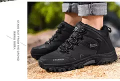 Botas de neve de couro impermeáveis masculinas, super quentes, ao ar livre, caminhadas, trabalho, sapatos de viagem, inverno, tamanho 39-47 - Wolf Magazine
