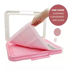 Vaso sanitário portátil para treinamento de cães, vaso sanitário para animais de estimação, para cães pequenos, gatos, caixa de areia, suporte para almofada de cachorro, bandeja, suprimentos para animais de estimação