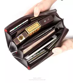 Baellery homens bolsa de embreagem grande capacidade carteiras de bolso do telefone celular passcard bolso de alta qualidade multifuncional carteira para homem - loja online