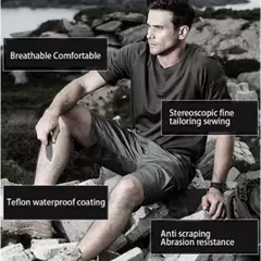 Calções táticos de carga impermeável masculino, respirável, calça seca rápida, urbano militar, ao ar livre, Camo, Casual, verão na internet