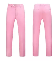 Calça masculina de alfaiataria cor pura, ocupação de negócio, slim fit, calças de escritório, fato formal masculino, casual