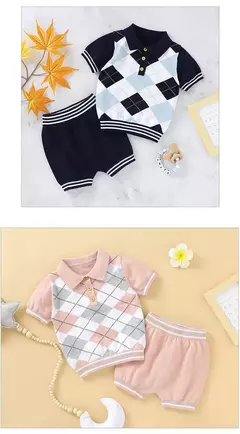 Tops e calças de manga curta para bebê, criança, meninos, roupas de meninas, roupas recém-nascidas, roupas infantis, verão, moda, 2pcs, 0-18m - comprar online