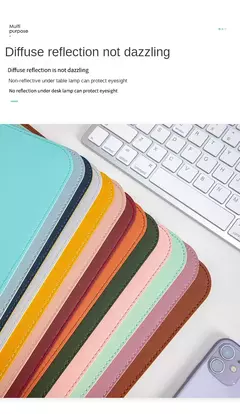 Mouse Pad de couro PU portátil, camurça branca, impermeável, antiderrapante, grande esteira de mesa de jogos, teclado de computador - comprar online