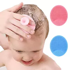 Baby Silicone Bath Brush Cradle Cap Scrubbers Esfoliante e Massaging Brush Scalp Care Scrubber para cuidados com o cabelo e com o corpo - loja online
