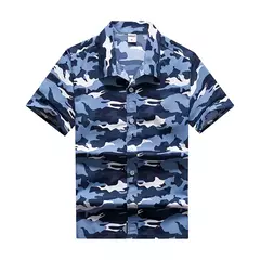 Imagem do Camisa havaiana de botão manga curta masculina, estampada em coqueiro, camisa Aloha, casual moda praia, plus size, verão, 5XL, 26 cores