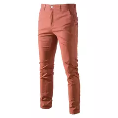 AIOPESON Algodão casual Calças Masculinas Cor sólida Ajuste fino Calças Masculinas Nova Primavera Outono Alta qualidade Calças executivas clássicas masculinas - loja online
