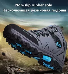 Botas de neve de couro impermeáveis masculinas, super quentes, ao ar livre, caminhadas, trabalho, sapatos de viagem, inverno, tamanho 39-47 - comprar online