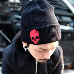 Chapéu de lã de algodão para homens e mulheres Skeleton Knitting Hip-hop Skull Cap, personalidade, Keep Warm, outono e inverno