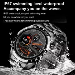 LIGE-Luxo Full Circle Touch Screen Smart Watch para Homens, Bluetooth Call, Faixa de Aço, Impermeável, Esportes, Fitness, Android, iOS - comprar online