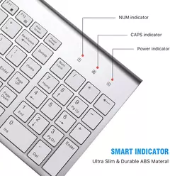 Hebraico baixo nível de ruído 101 teclas teclado sem fio 2.4g fino e compacto teclado sem fio para computador portátil windows pc desktop smart tv - comprar online
