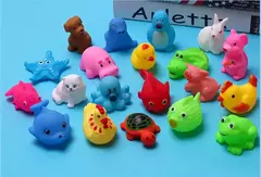 Cute Animals Banho Brinquedo para Crianças, Flutuador De Borracha Macia, Squeeze Sound, Wash Play, Brinquedos De Água De Natação, Presentes Engraçados, 10 Pcs/Set
