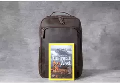 Imagem do Mochila de couro genuíno para homens, cavalo louco vintage mochila para laptop grande mochila diária mochila de viagem mochila para caminhadas