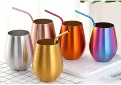 Copo de cerveja de aço inoxidável, copo de vinho, ouro rosa, coquetel, suco, leite, metal bebendo caneca para bar, ao ar livre, copos, 500ml na internet