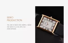 IBSO-Relógio ultrafino de quartzo com mostrador retangular masculino, estilo comercial de luxo, pulseira de couro genuíno, relógios de pulso impermeáveis, novos - loja online