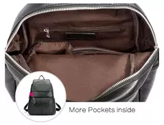 Mochila Zency-Anti-Roubo de Couro Feminina, Mochila de Grande Capacidade, Bolsa Designer de Viagem, Couro Branco, Qualidade, Elegante, A ++ - loja online