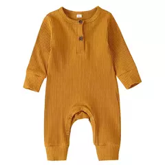 Romper de manga comprida unissex para bebê recém-nascido, cor sólida, roupas de algodão infantil, 3-18 meses, verão - Wolf Magazine