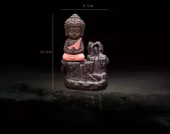 O pequeno monge censer criativo casa decoração pequeno buda incenso titular backflow queimador de incenso uso em casa de chá