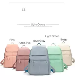 Mochila Zency-Anti-Roubo de Couro Feminina, Mochila de Grande Capacidade, Bolsa Designer de Viagem, Couro Branco, Qualidade, Elegante, A ++