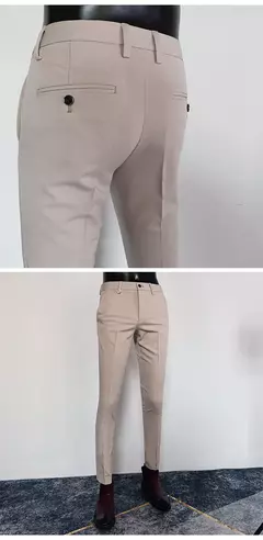 Calça reta de cintura alta britânica masculina, calça social, calça formal masculina italiana, calça de tornozelo, 2023 - Wolf Magazine