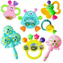 Imagem do Chocalhos educativos brinquedos para bebês, mordedor sensorial recém-nascido, jogos de desenvolvimento para bebês, 0, 6, 12 meses