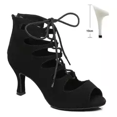 Dkzsyim sapatos femininos de dança latina, salto alto com cadarço, para salão - loja online