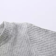 Conjunto de bodysuits de manga comprida e calças elásticas para bebé, com nervuras, xadrez, roupa sólida, infantil, recém-nascido, menina, menino, primavera, outono, 2 peças na internet