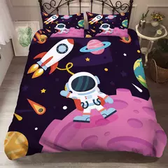3d jogo de cama espaço astronauta capa edredão com fronha conjunto cama para crianças quarto decoração meninos conjunto lençóis na internet