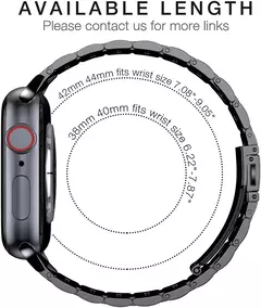 Pulseira de Aço Inoxidável para Relógio Apple, Pulseira High-End, Ultra 2, 49mm, 9, 8, 7, 45mm, 41mm, iWatch 6, 5, 4, 3, SE, 44 milímetros, 42 milímetros, 40 milímetros - comprar online