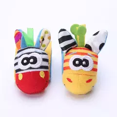 Brinquedos chocalho dos desenhos animados do bebê, brinquedos macios do luxuoso, conjunto chocalho do pulso do pé, desenvolvimento recém-nascido, brinquedos educativos para crianças, 0-24 meses