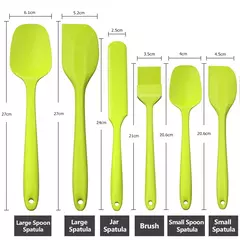 Conjunto de espátula de silicone antiaderente, Resistente ao calor, Espátula Creme, Raspador, Escova De Colher, Núcleo De Aço Inoxidável, Utensílios De Cozinha, 6Pcs - comprar online