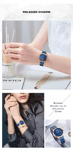 NAVIFORCE-Relógio de pulso quartzo impermeável feminino, senhoras relógios, Top Brand, luxo, moda - Wolf Magazine