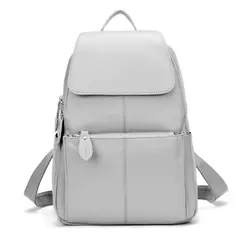 Mochila Zency-Anti-Roubo de Couro Feminina, Mochila de Grande Capacidade, Bolsa Designer de Viagem, Couro Branco, Qualidade, Elegante, A ++